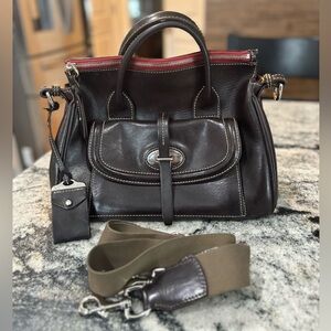 Dooney & Bourke Florentine Toscana Front Pocket Satchel in Espresso